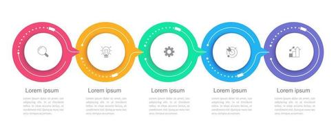 Decision making infographic chart design template. Editable infochart with icons. Instructional graphics with 5 step sequence. Visual data presentation vector