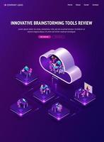 Innovative brainstorming tools review banner vector