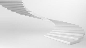 White spiral staircase with concrete steps vector