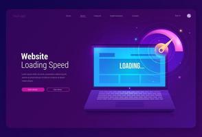 Website loading speed vector banner