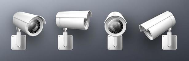 Security cam, cctv video camera wireless equipment vector