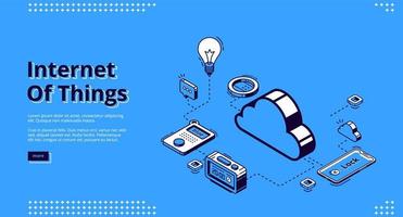 Landing page of internet of things concept vector