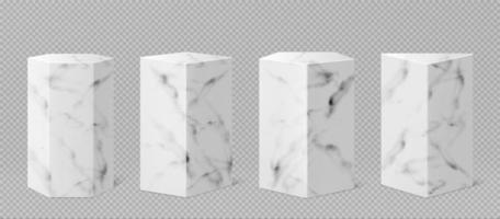 Marble pedestals or podium, abstract empty stages vector