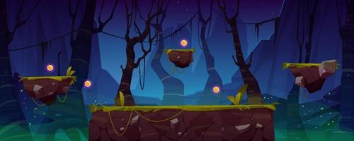 Game level background with platforms and items vector