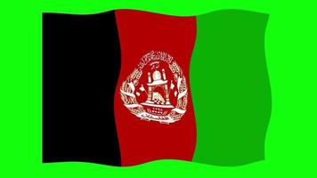 afghanistan winkende flagge 2d-animation auf grünem bildschirmhintergrund. Looping nahtlose Animation. Bewegungsgrafik video