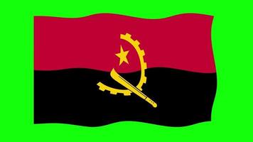 Angola golvend vlag 2d animatie Aan groen scherm achtergrond. looping naadloos animatie. beweging grafisch video