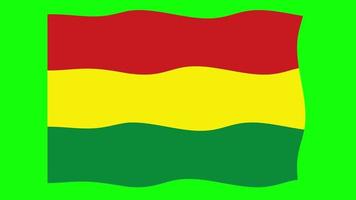 bolivien schwenkende flagge 2d-animation auf grünem bildschirmhintergrund. Looping nahtlose Animation. Bewegungsgrafik video