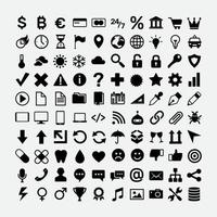 conjunto de iconos negros para diseño web.símbolos vectoriales vector