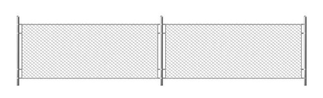 Metal chain link fence, segment of rabitz grid vector