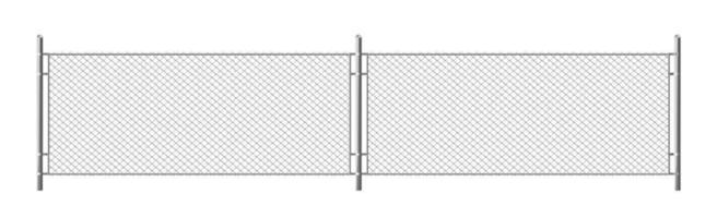 Metal chain link fence, segment of rabitz grid vector