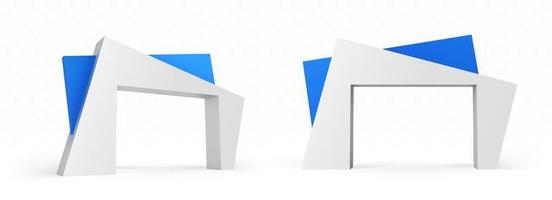 3d arch of modern architecture abstract design vector