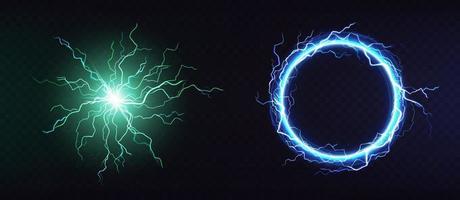 Electric ball, round lightning frame 3d vector