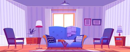 Living room interior with old fashioned furniture vector