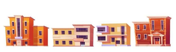 Vector cartoon set of city buildings