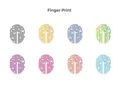 Fingerprint scanning identification system icon vector