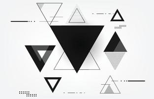 Vector geometric triangle shape.black and white colors background