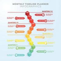 infografía de línea de tiempo mensual vector