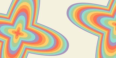 Vector ornamental beige background with rainbow colorful abstract shapes. Ethnic geometric creative pattern. Trendy horizontal backdrop with copy space for banner, poster, flyer, website. Pastel color