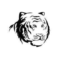 tiger head silhouette design. wild animal sign and symbol. vector