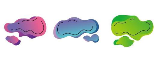 set of abstract liquid shape. modern dynamic colored element. fluid banner with geometric shape vector illustration.