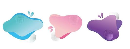 set of abstract liquid shape. modern dynamic colored element. fluid banner with geometric shape vector illustration.