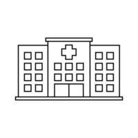 diseño de icono de hospital de línea. signo y símbolo de edificio médico. vector