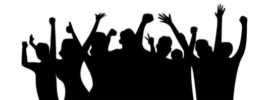 happy crowd people silhouette design. fun music party background. vector