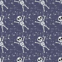 Cute cartoon skeleton seamless pattern. Trendy Halloween background. Template for wrapping paper, fabric, textile, wallpaper, t-shirt, brand, apparel, background, label, cover, business and artworks vector