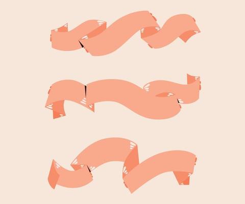 Hand Drawn Ribbon Element Set