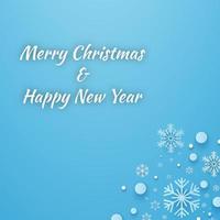 Merry Christmas and happy new year papercut concept. Christmas and happy new year with snowflakes on blue background papercut concept. Winter holiday Christmas and new year background.Vector illustra vector