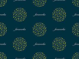 Fireworks cartoon character seamless pattern on blue background vector