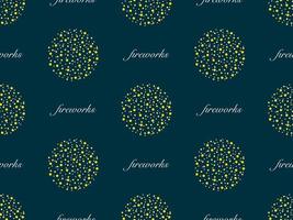 Fireworks cartoon character seamless pattern on blue background vector