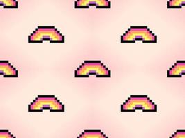 Rainbow cartoon character seamless pattern on pink background vector