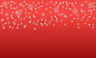 Abstract Christmas red background with white snowflakes vector