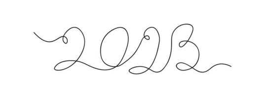 2023 continuous line hand drawn drawing vector