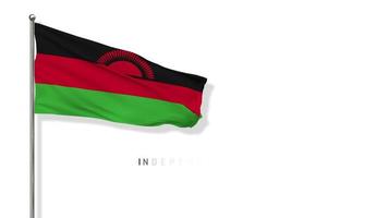 Malawi Flag Waving in The Wind 3D Rendering, National Day, Independence Day, Chroma Key Green Screen, Luma Matte Selection video