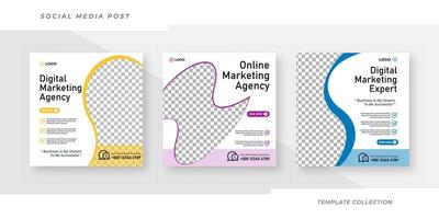 Digital marketing social media post template Pro Vector