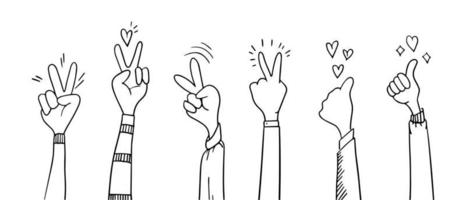 doodle hands up,Hands clapping. applause gestures. congratulation business. vector illustration