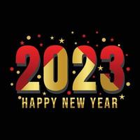 Happy new year 2023 in golden gradient vector