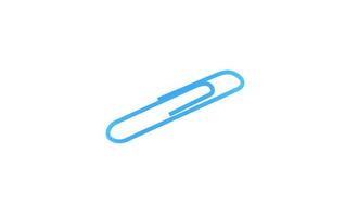 Single blue paper clip isolated on a white background. One paper clip vector design