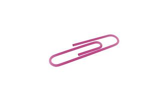 Single pink paper clip isolated on a white background. One paper clip vector design