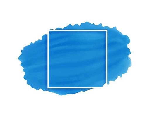 Abstract modern watercolor art hand paint with frame. Creative and stylish blue watercolor concept vector design for your business