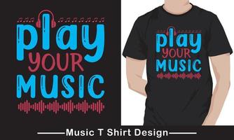 music day vector music lover t-shirt design Free Vector