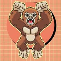 angry ape mascot vector