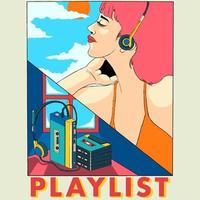 play list 90s nostalgic vector