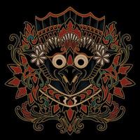 bird face ornament vector