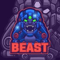 beast mascot logo gaming vector