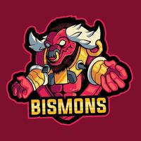 bismons mascot logo gaming vector