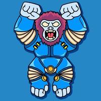 mecha gorilla mascot vector