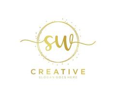 Initial SW feminine logo. Usable for Nature, Salon, Spa, Cosmetic and Beauty Logos. Flat Vector Logo Design Template Element.